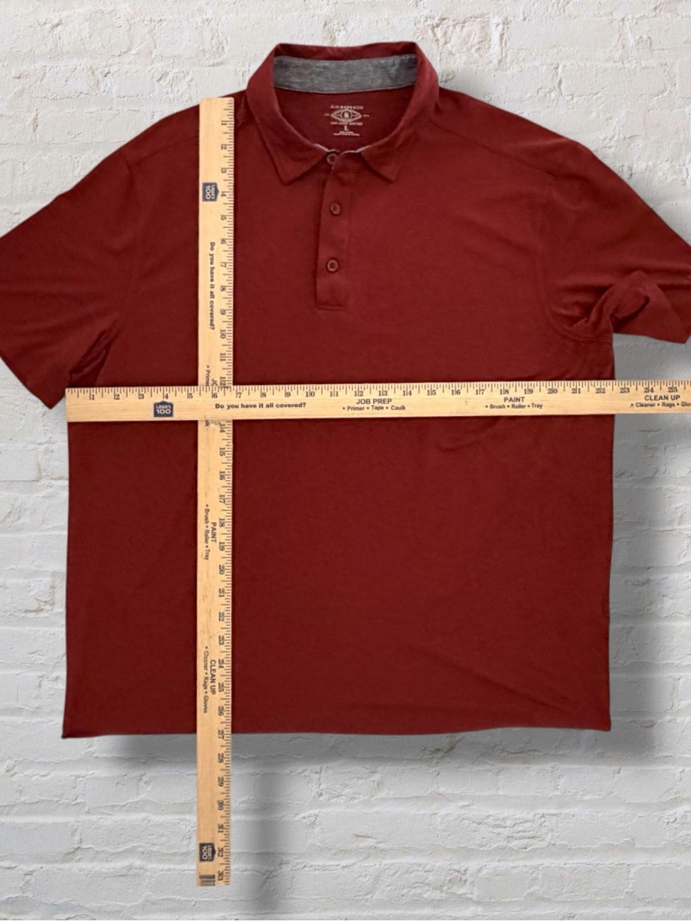 G.H. Bass Slub Jersey Polo Shirt Men’s L Red Stretch Performance Casual - Picture 9 of 9